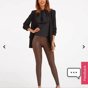 Spanx brown and black snakeskin leggings